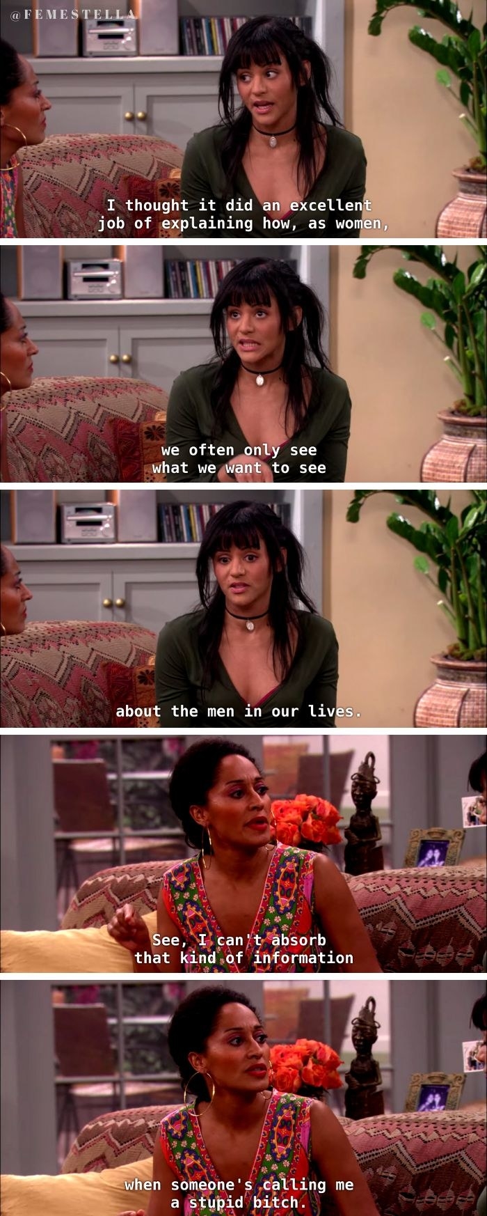 Lynn (Persia White) explains Maya&#x27;s (Golden Brooks) message to Joan (Tracee Ellis Ross).