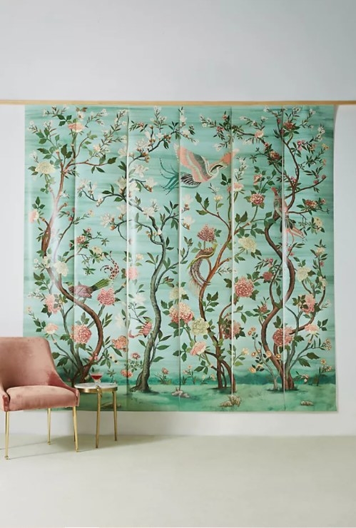 An image of a floral wall mural