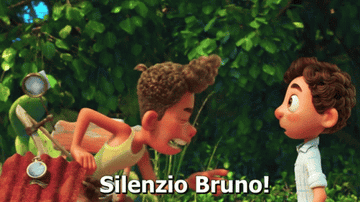 Alberto saying &quot;silenzio bruno&quot; to Luca