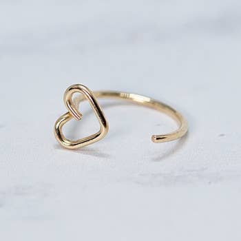 Image of the gold heart nose ring