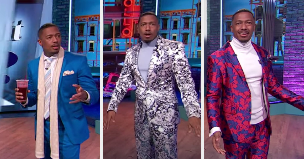 Nick Cannon wears some very fashionable outfits for his talk show