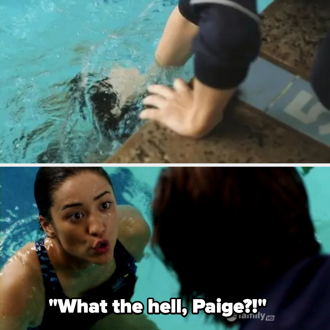 Paige shoves Emily&#x27;s head under water, &quot;What the hell Paige?!&quot;