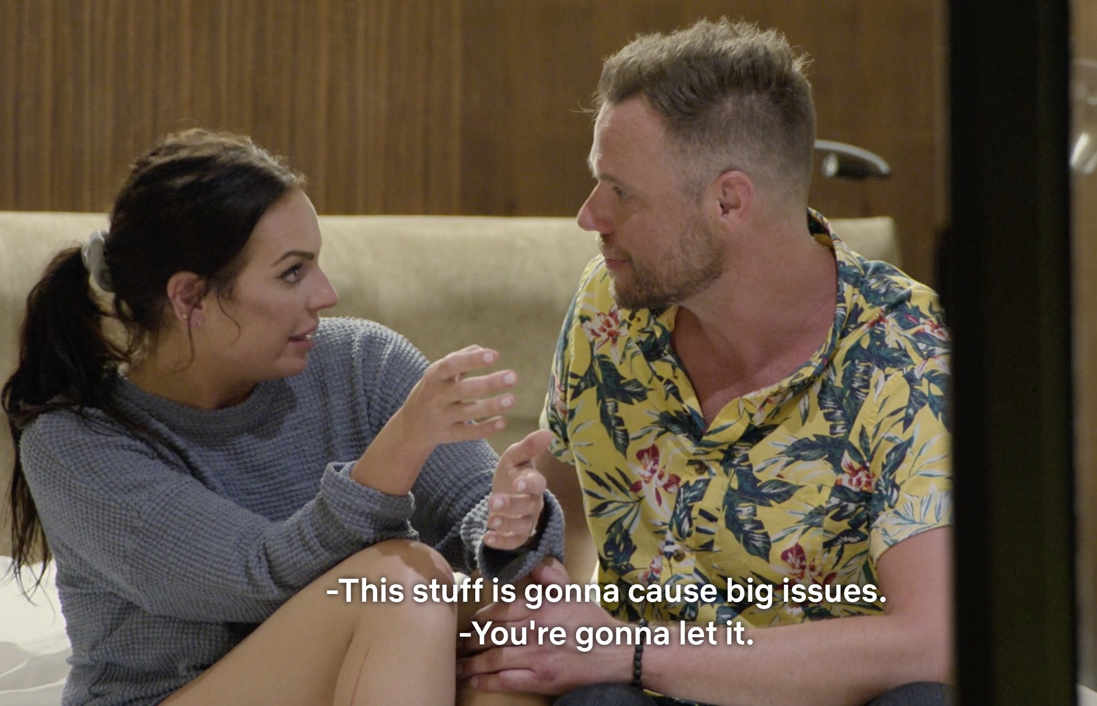 Danielle saying, &quot;This stuff is gonna cause big issues,&quot; and Nick responding, &quot;You&#x27;re gonna let it&quot;