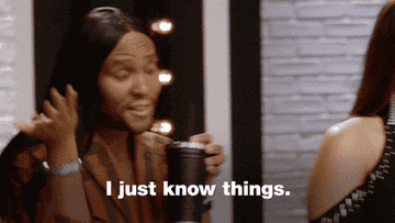 GIF of Judge from ANTM saying I just know things