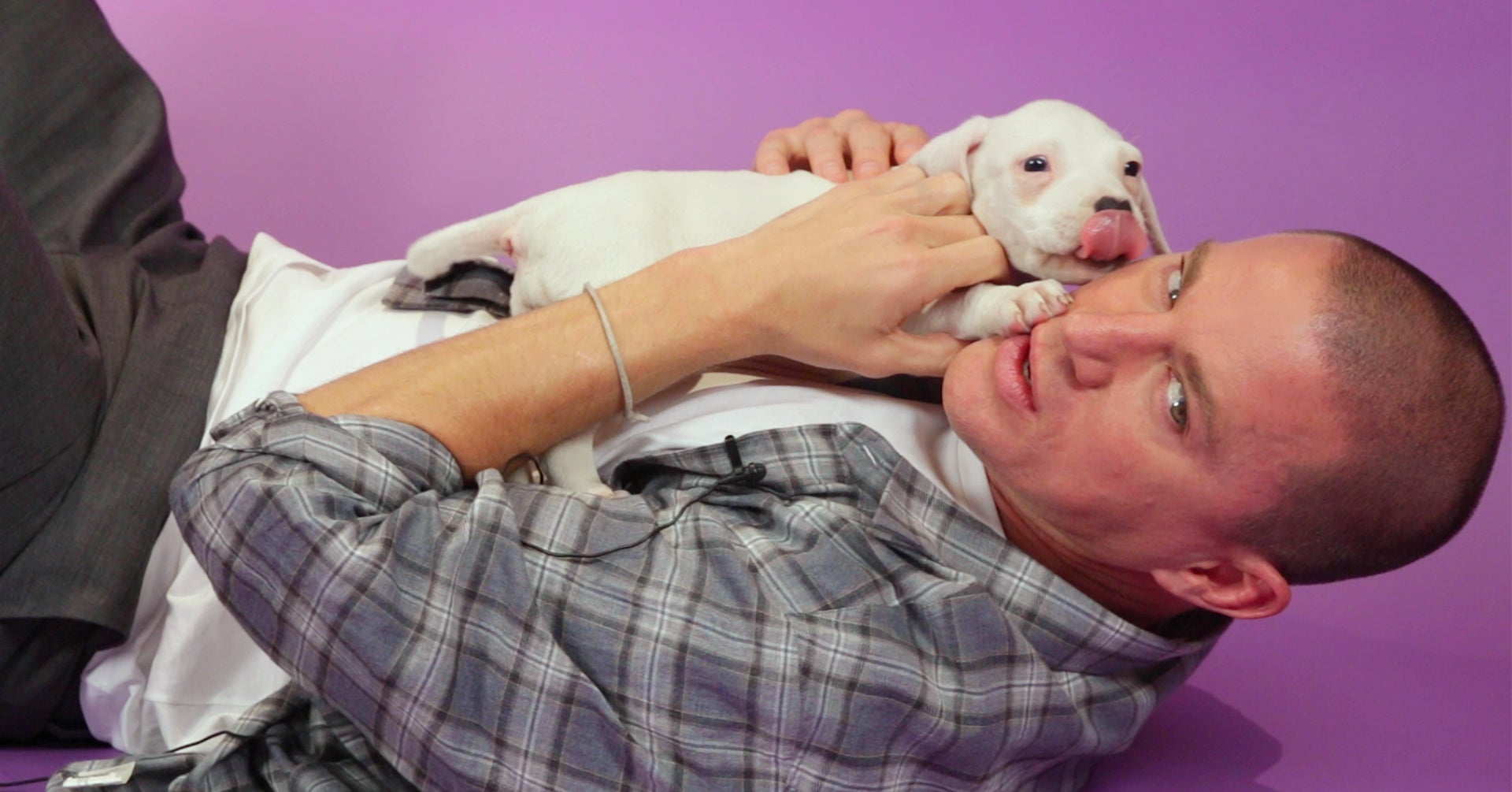 Channing Tatum Answered Fan Questions While Playing With Puppies