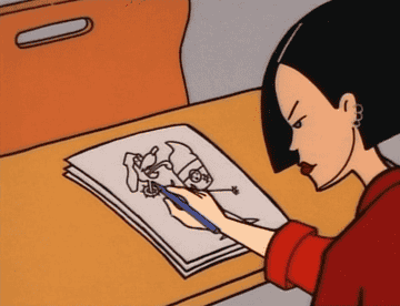 Jane drawing on Daria