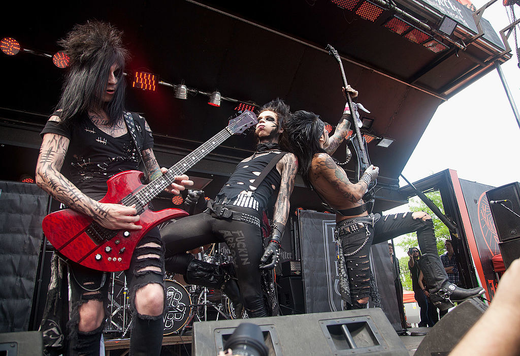 Jake Pitts, Andy &quot;Six&quot; Biersack, and Jeremy &quot;Jinxx&quot; Ferguson of Black Veil Brides perform during the 2011 Rock On The Range festival at Crew Stadium