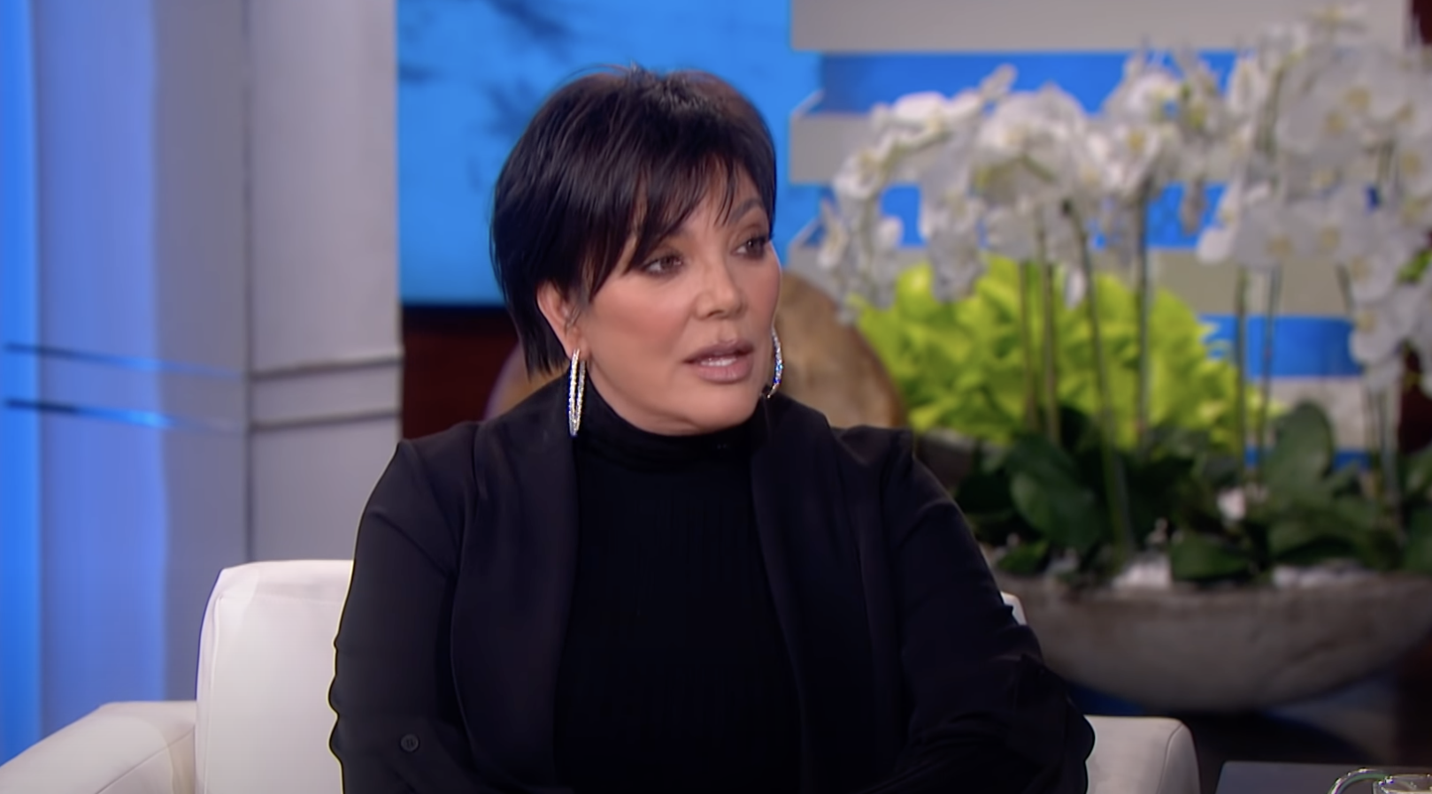 Kris Jenner on the couch at the Ellen Show
