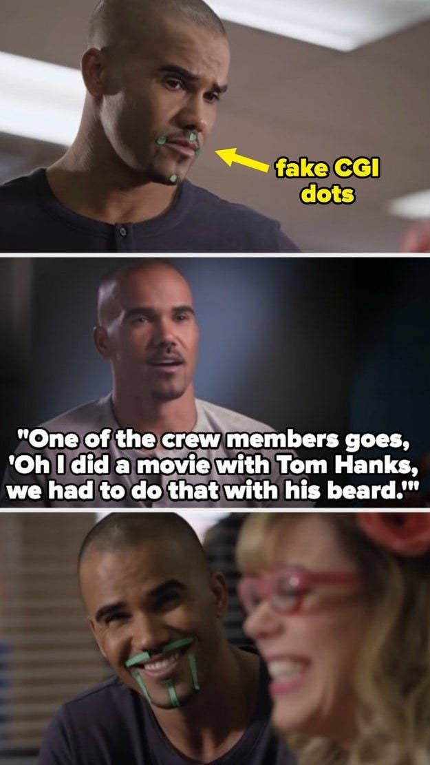 Shemar says, &quot;One of the crew members goes, Oh I did a movie with Tom Hanks, we had to do that with his beard&quot;