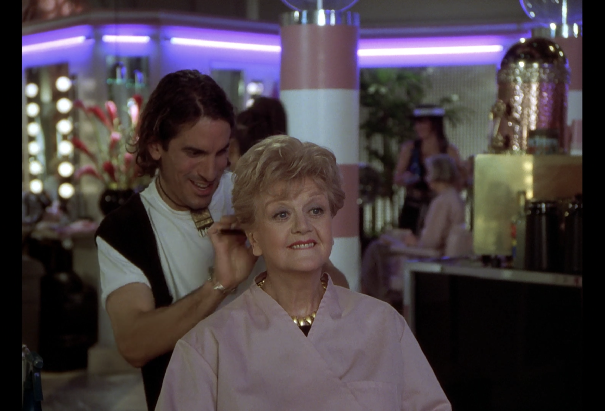 Angela Lansbury gets her hair done