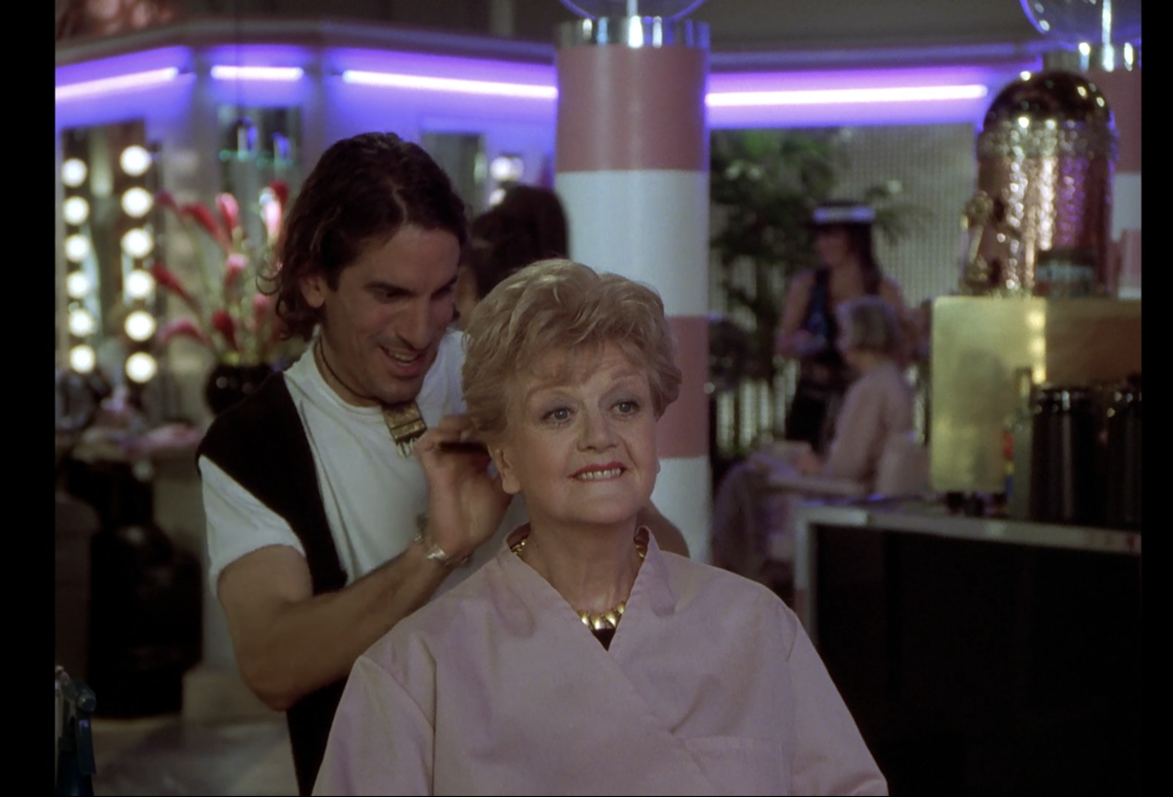 Angela Lansbury gets her hair done