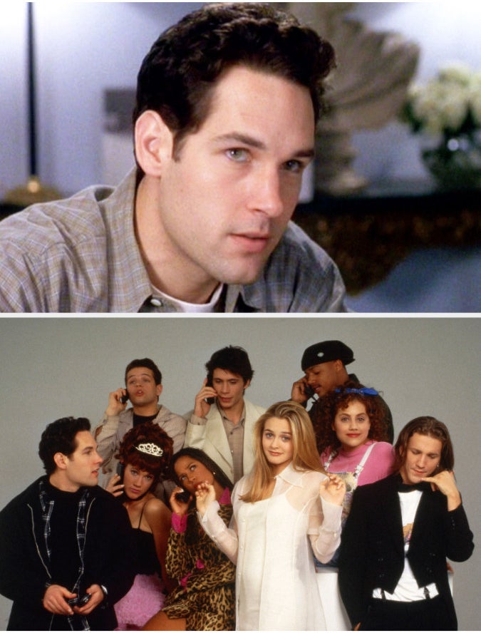 Paul Rudd in &quot;Clueless&quot; and the second photo with the cast of &quot;Clueless&quot;