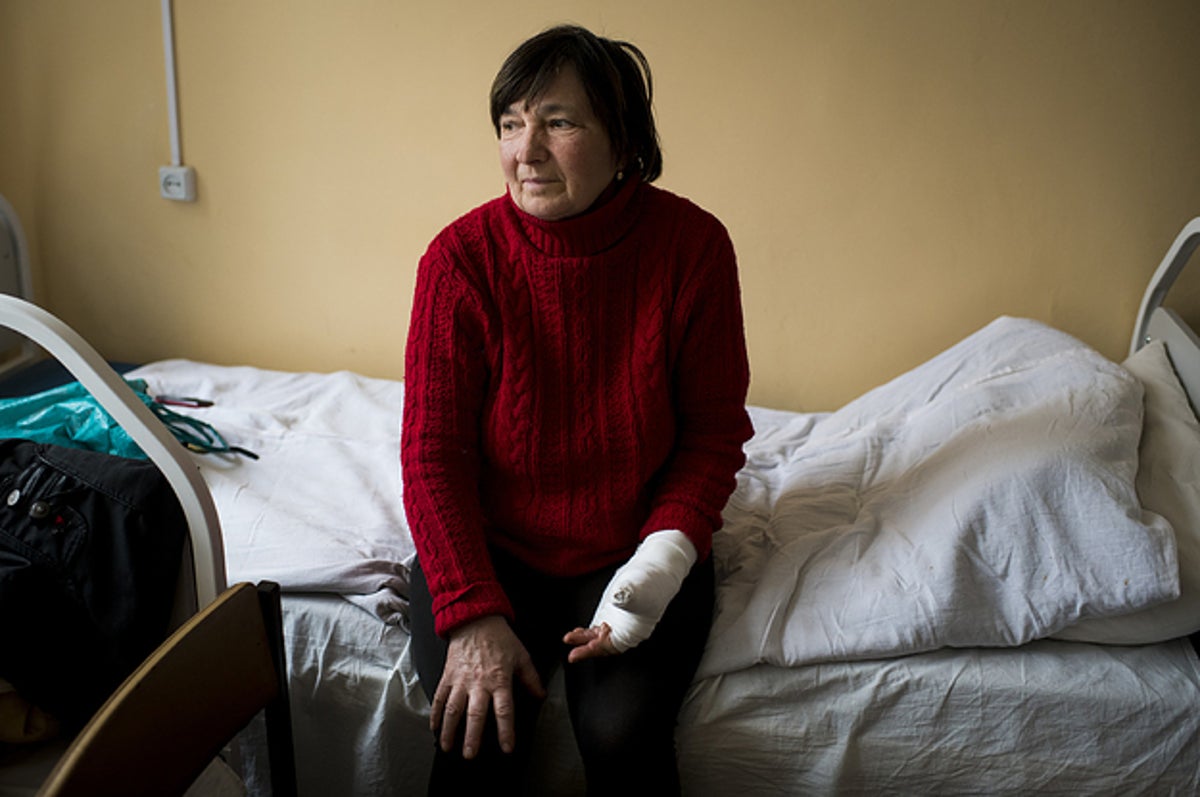 She Was Just Waiting For The Bus. Then Shrapnel From A
Russian Rocket Sent Her To The Emergency Room.