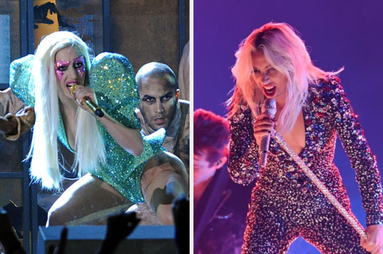 the two Gagas side-by-side
