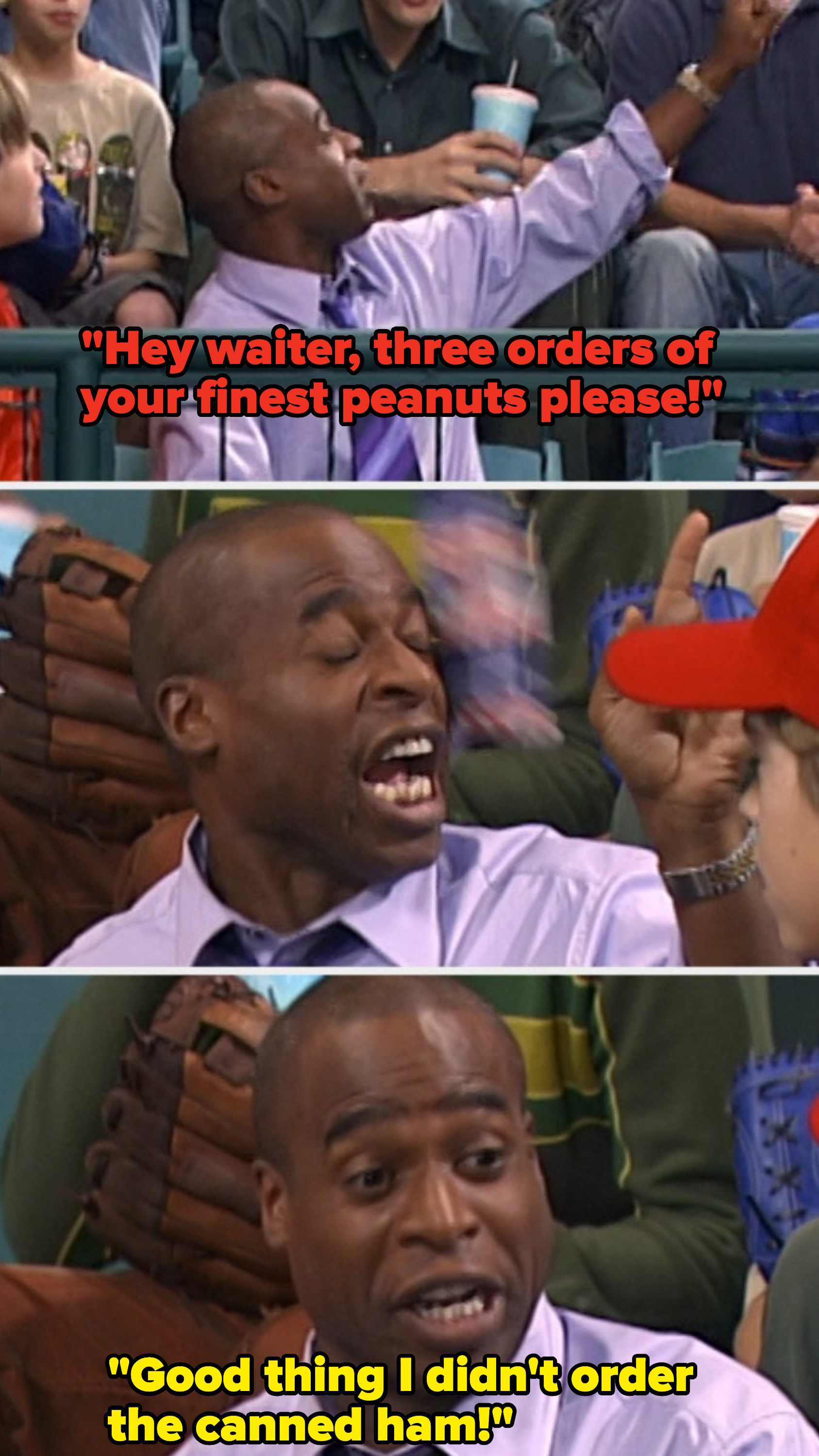 Mr. Moseby orders peanuts at a Red Sox game