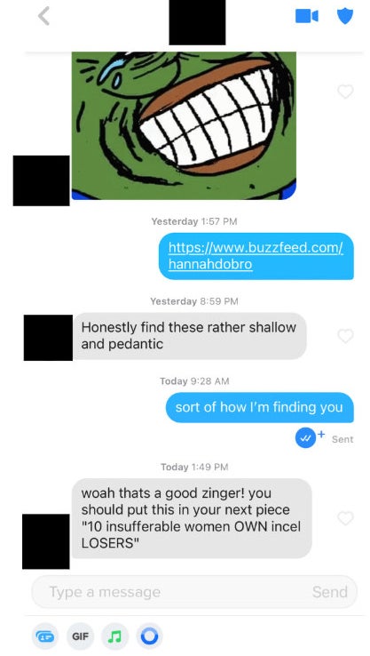 harassing messages from a rude man