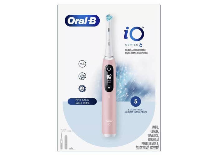 The Oral-B toothbrush in its packaging
