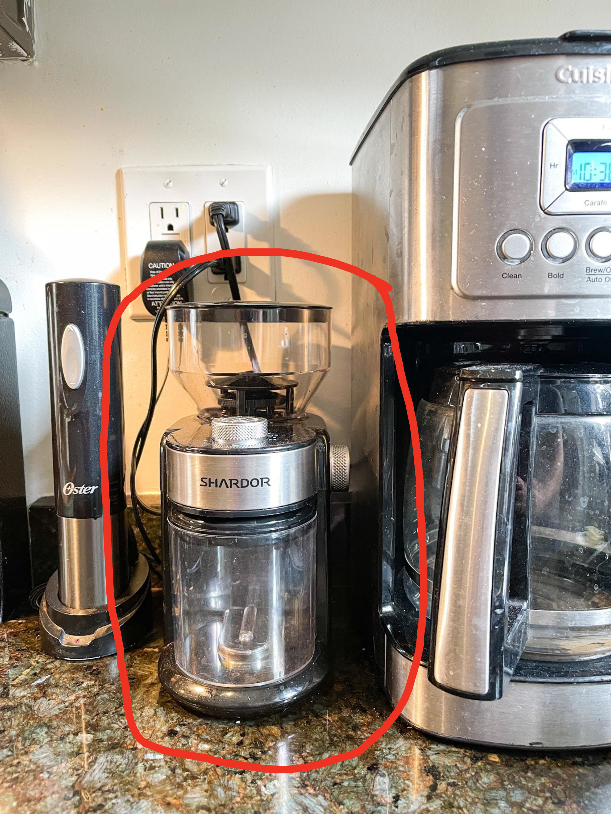 Coffee grinder on the author&#x27;s countertop