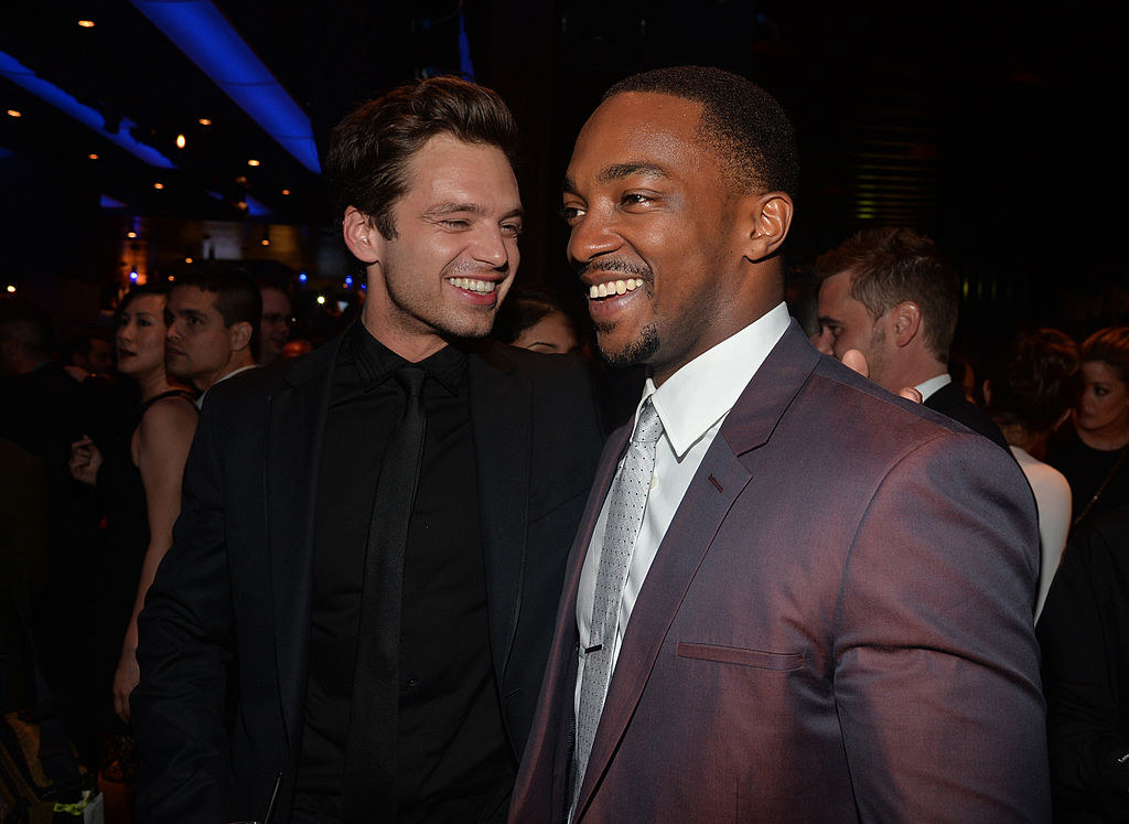 sebastian stan and anthony mackie laughing