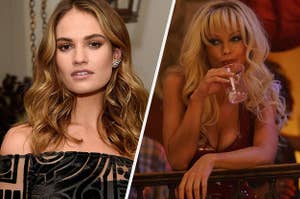 Lily James as pamela Anderson in Pam and Tommy