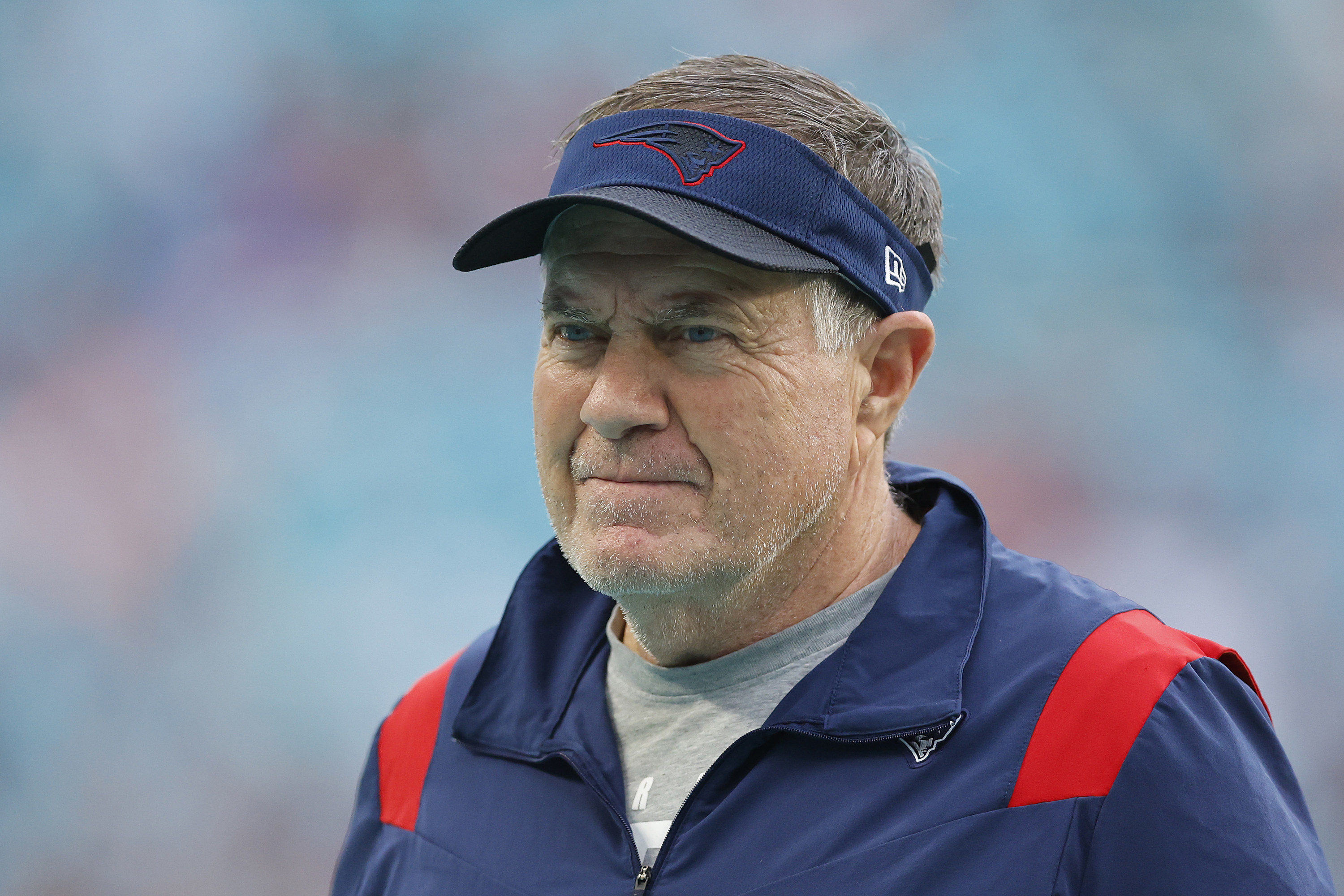 Bill Belichick with a stern look on his face