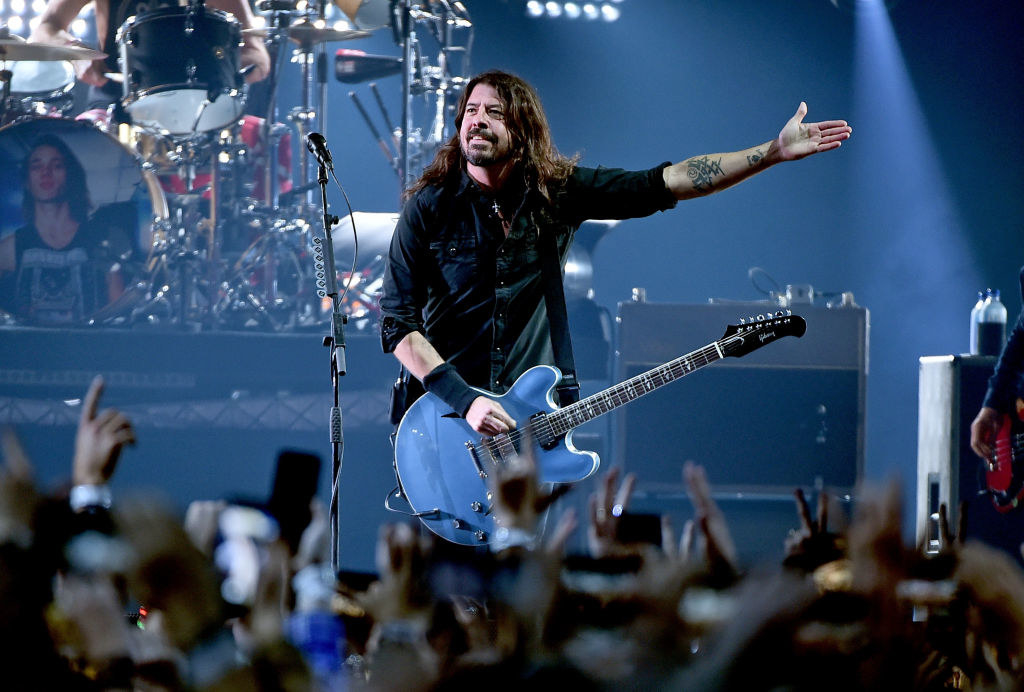Dave Grohl performing on stage