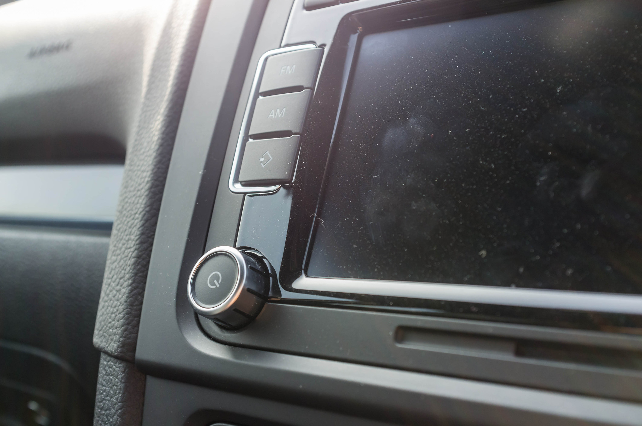 Blank radio screen in car