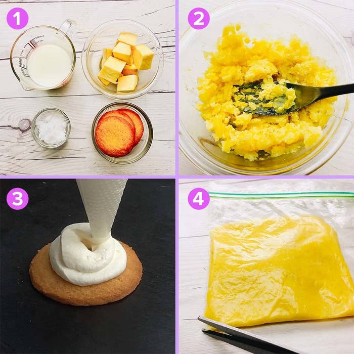 濃厚スイートポテトモンブラン 材料3つ 絞り口金不要 保存袋で簡単 レシピ 作り方 Tasty