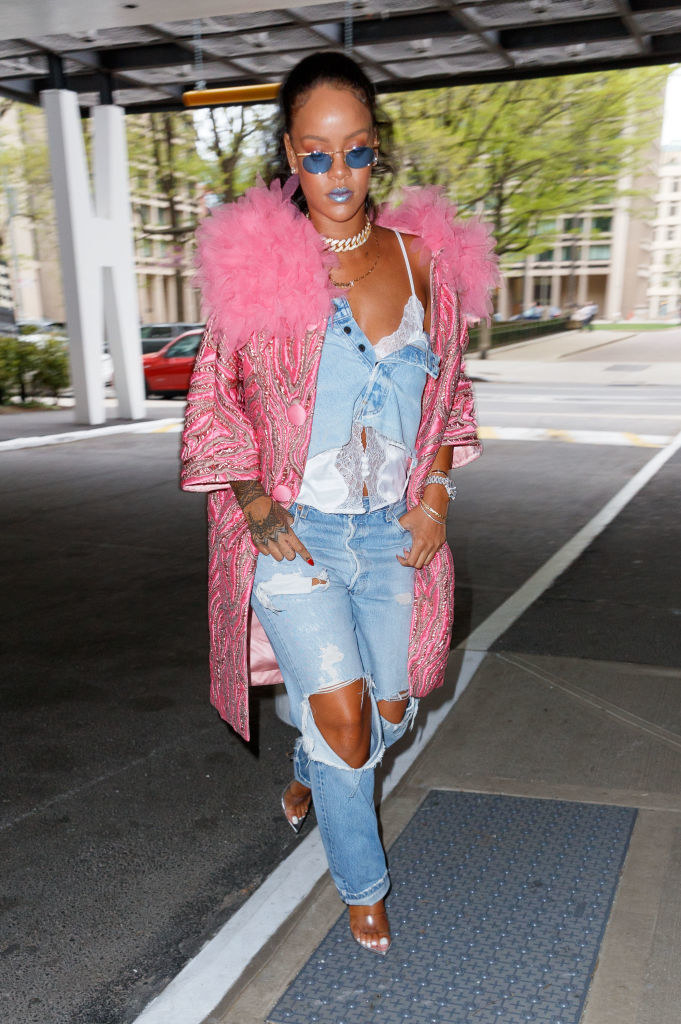 Rihanna walking on the street