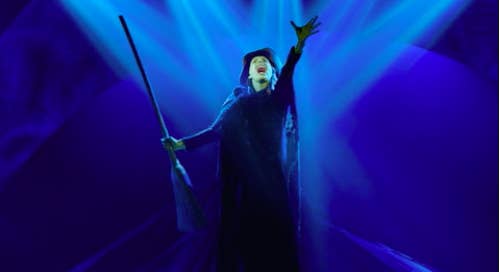 Elphaba floating in the air at the end of her big song