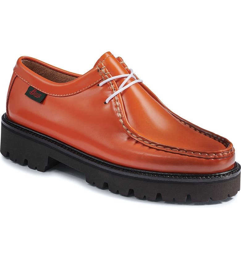 the burnt orange chunky loafers
