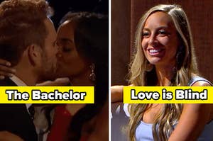 the bachelor on the left and love is blind on the right