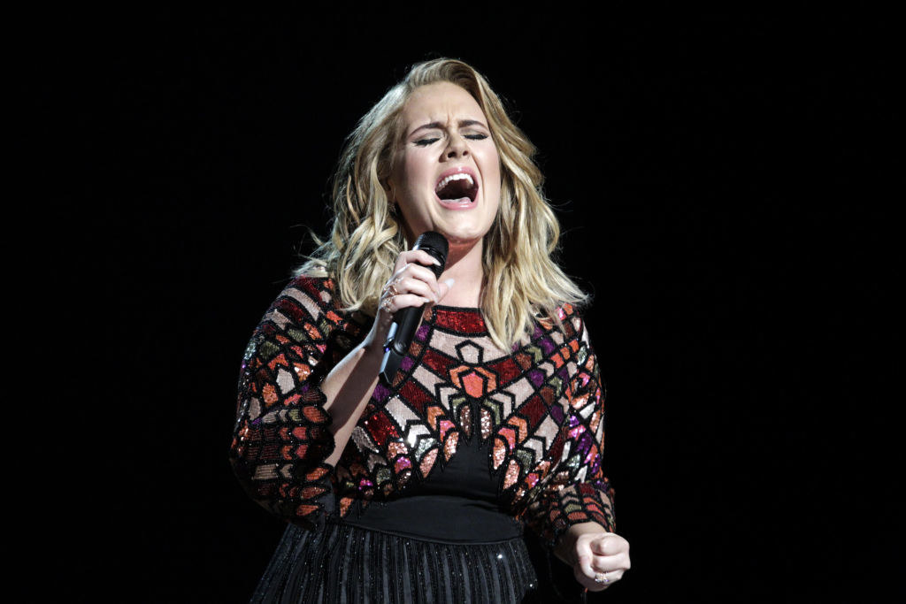 Adele belting on stage