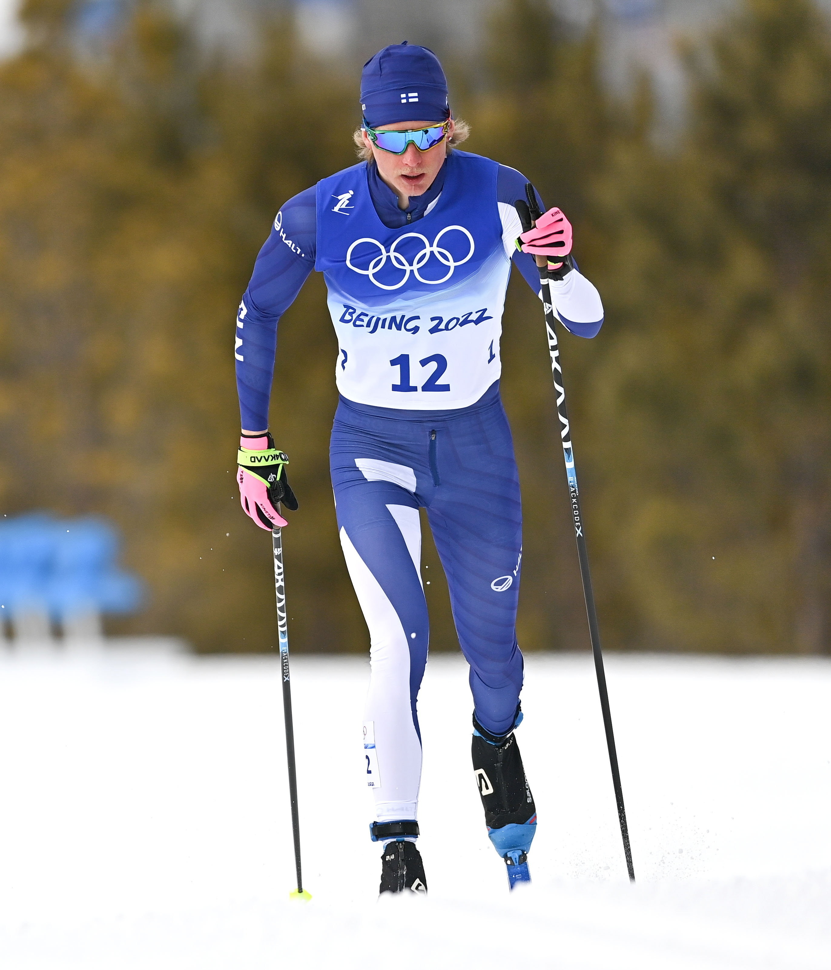 Remi skiing on the Beijing course