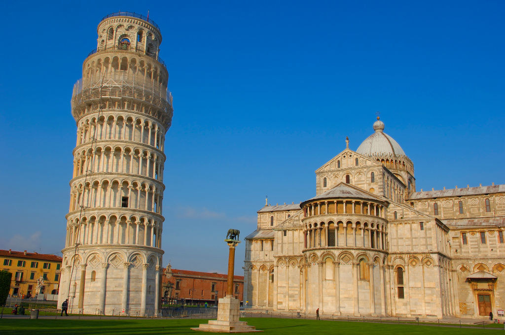 A view of the tower and the duomo at Pisa