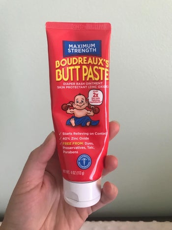 reviewer's photo of the diaper cream tube