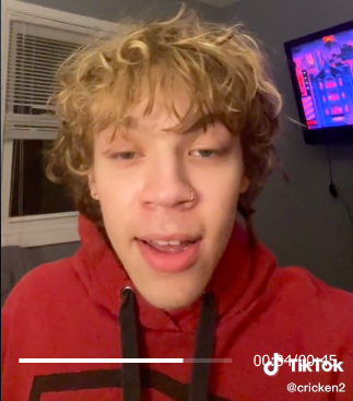 Screenshot of Christian on TikTok