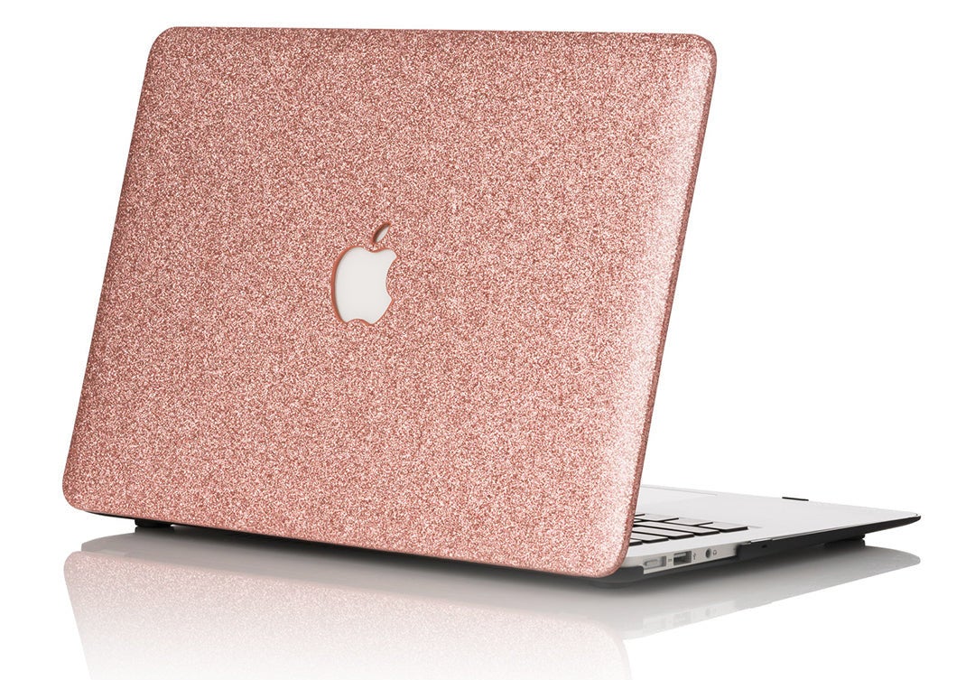 Chic Geeks rose gold laptop case on a MacBook Pro