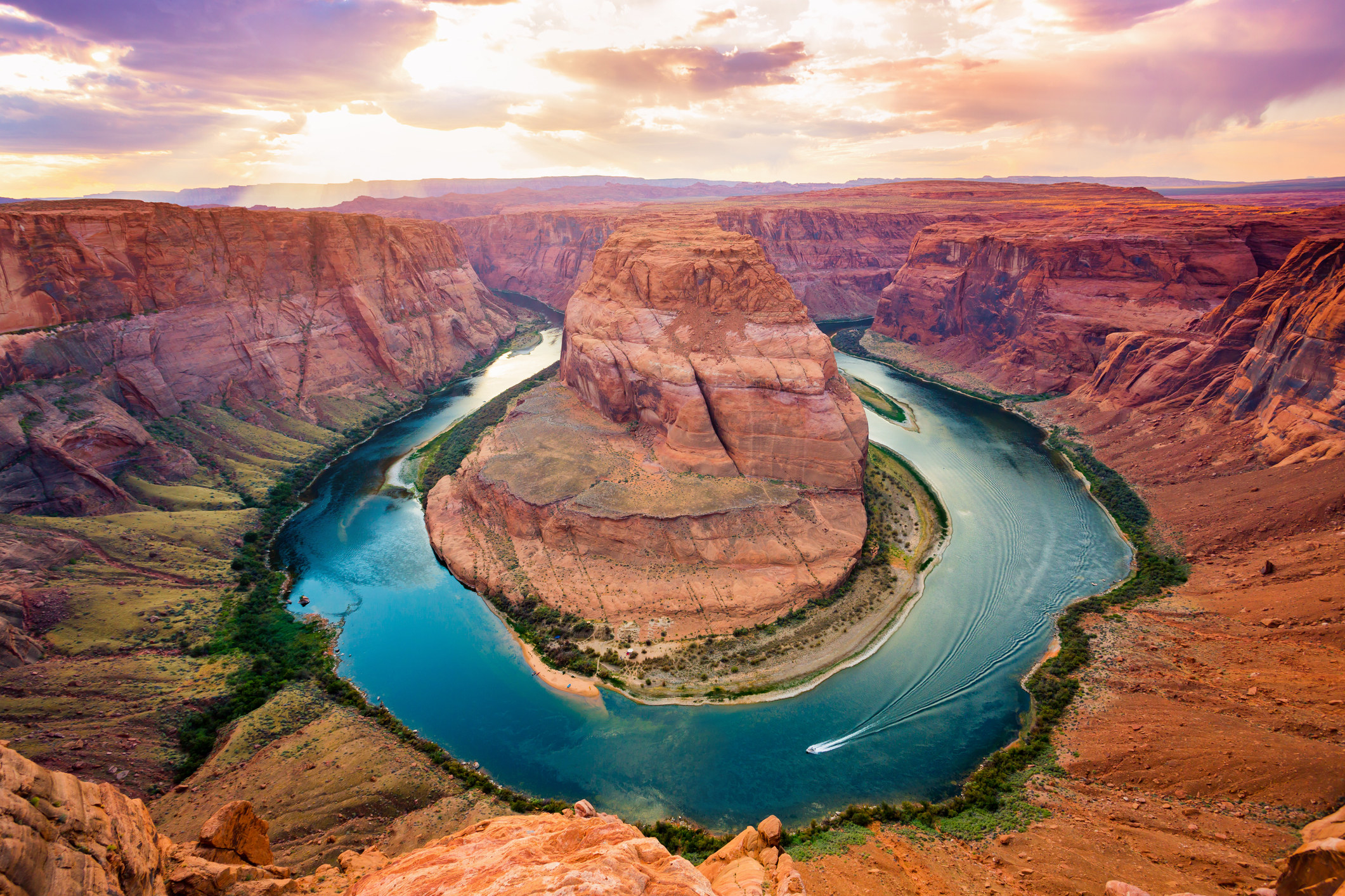 Horseshoe Bend At Sunset