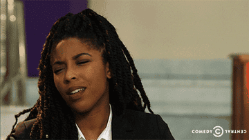 Jessica Williams shaking her head no on &quot;The Daily Show&quot;