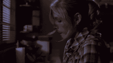 Buffy crying while washing dishes