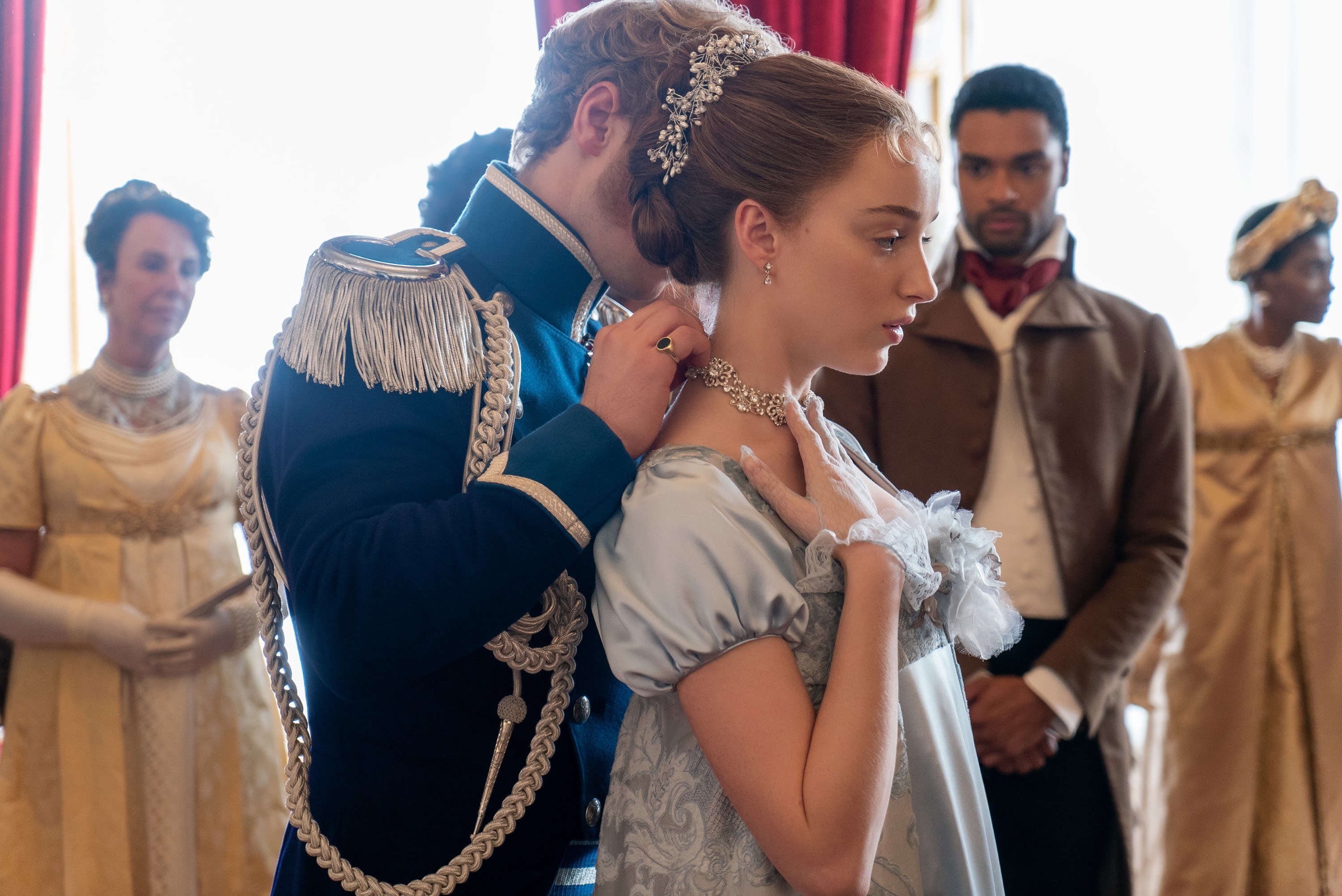 Daphne&#x27;s necklace is put on by the prince
