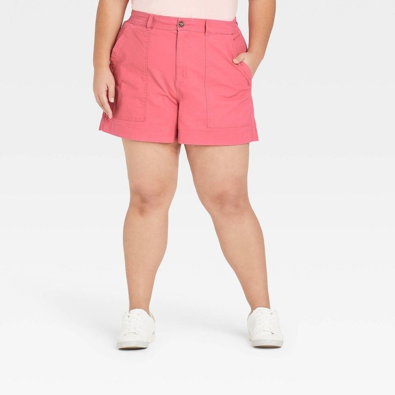 the shorts in pink
