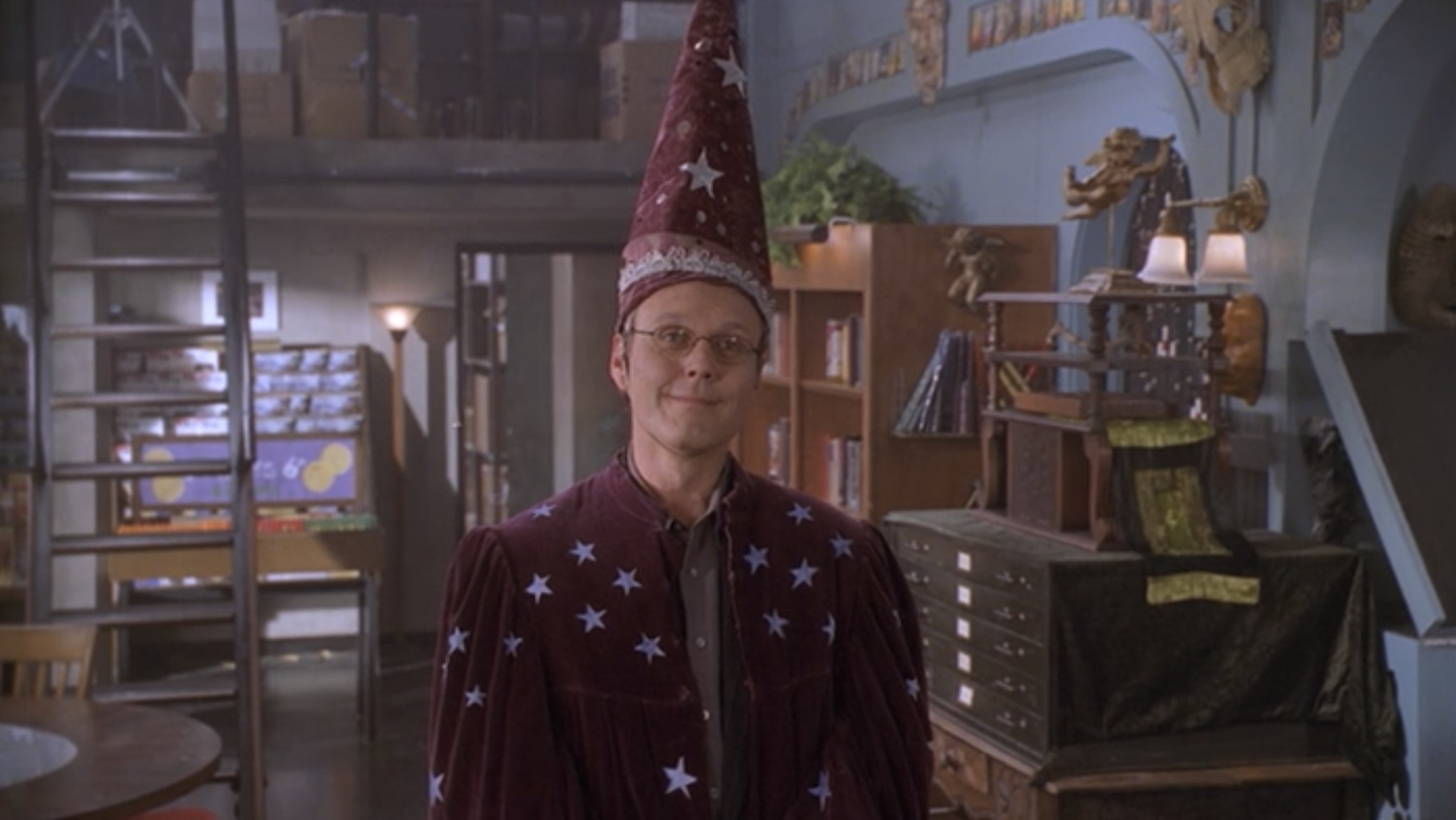 Giles dressed as a wizard on Buffy the Vampire Slayer