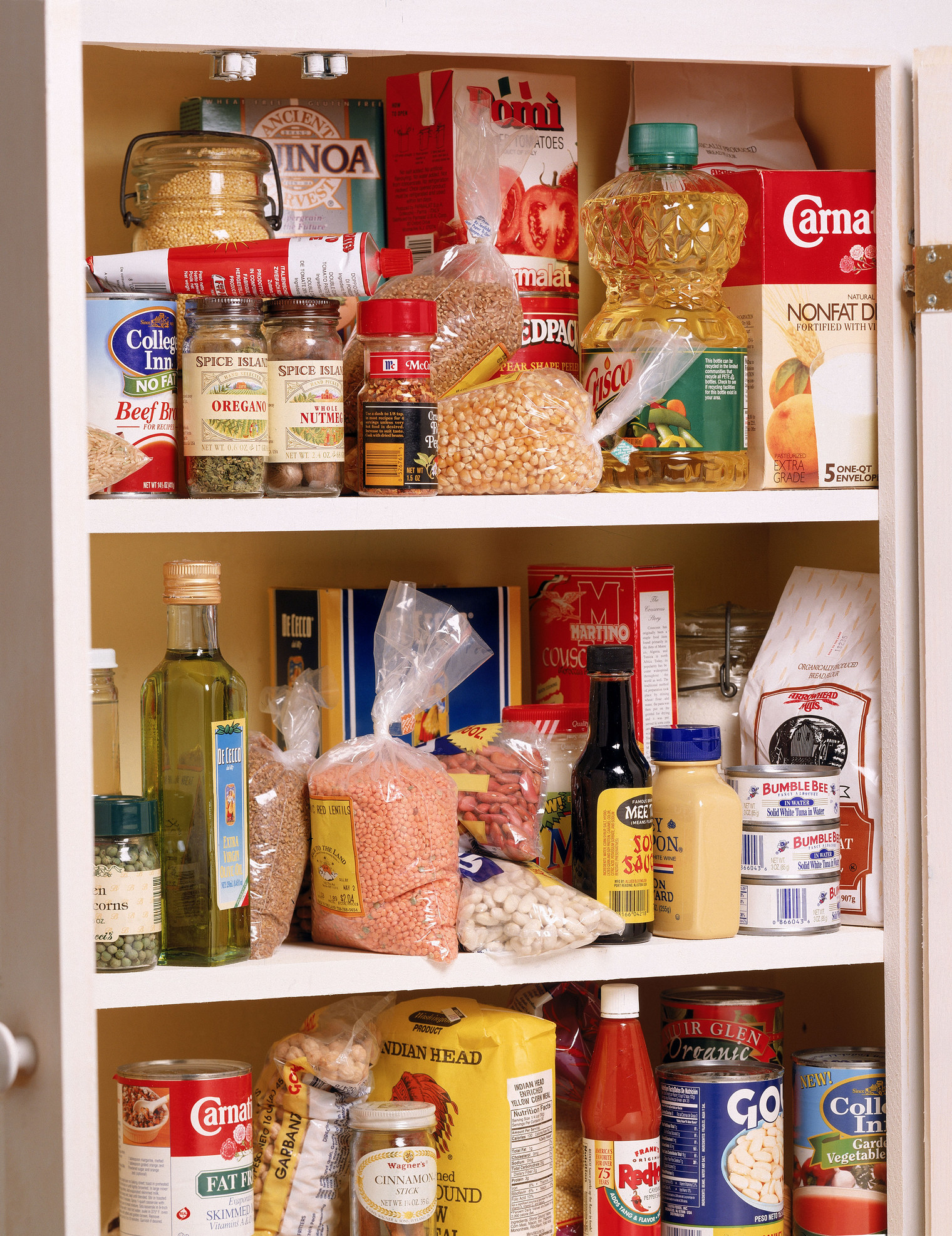 Health food in a pantry.