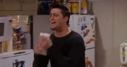Joey holding his sandwich in &quot;Friends&quot;