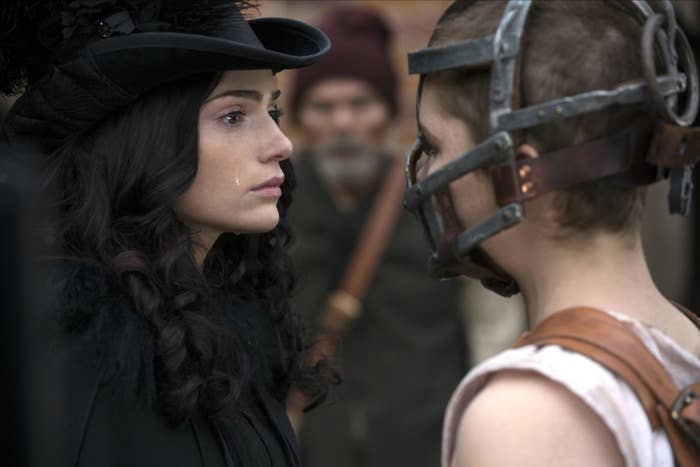 Janet Montgomery & Elise Eberle in "Salem"