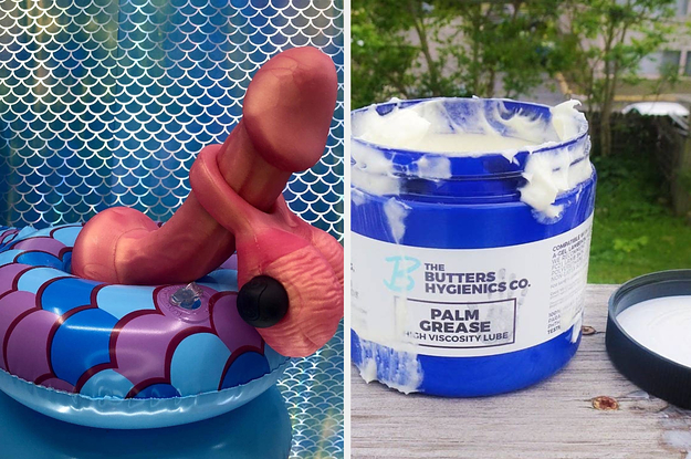 Dildo with bumper attachment and open jar of lube