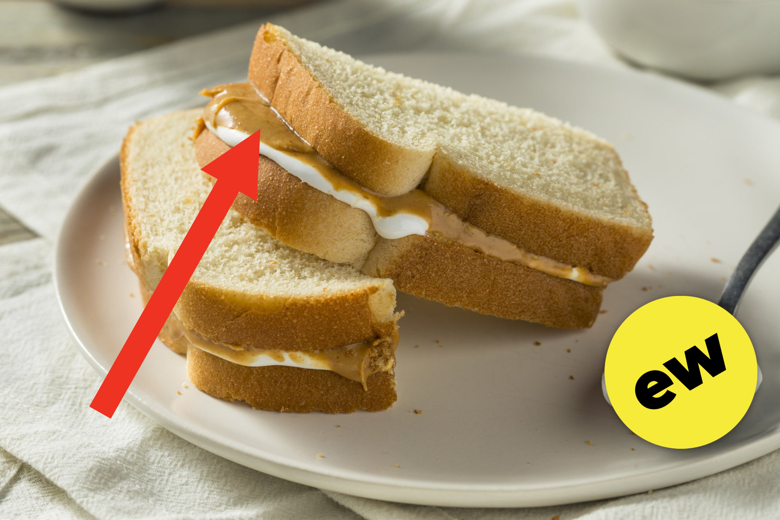 A peanut butter and mayo sandwich.