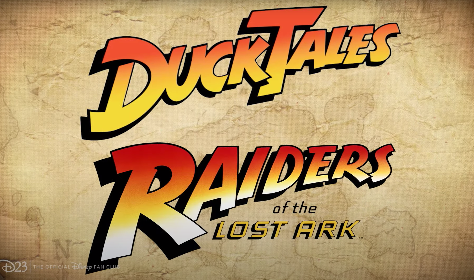 A screenshot of the DuckTales logo next to the Raiders of the Lost Ark logo